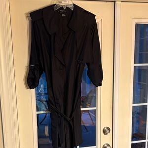 Etcetera Elegant Y2K Black Silk Trench Dress